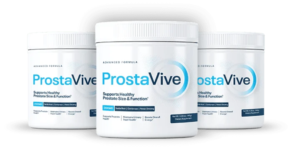 ProstaVive Review 2026 — three bottles of ProstaVive prostate support supplement